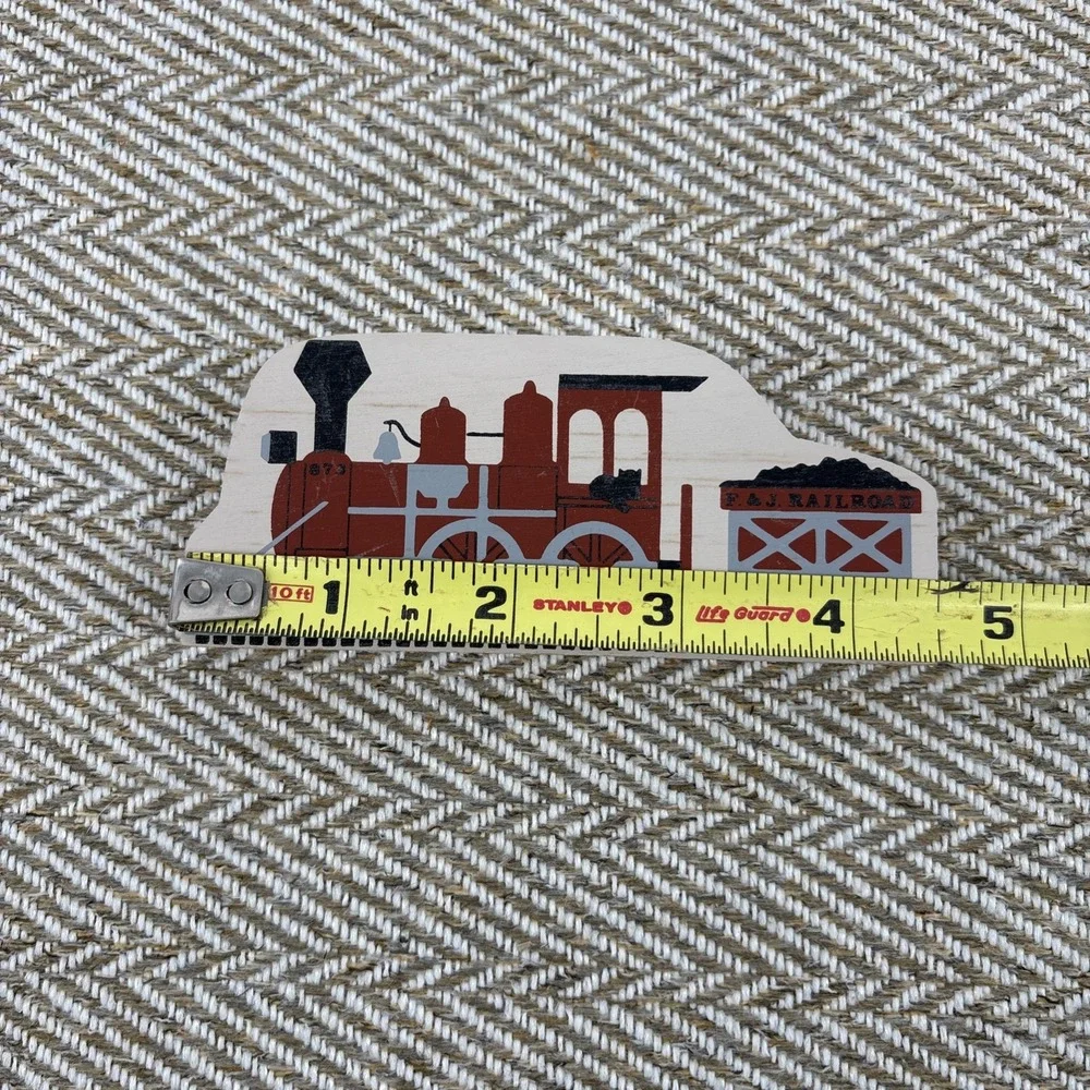 F & J Red Train Engine  Faline Cat's Meow Shelf Sitter Accessory
